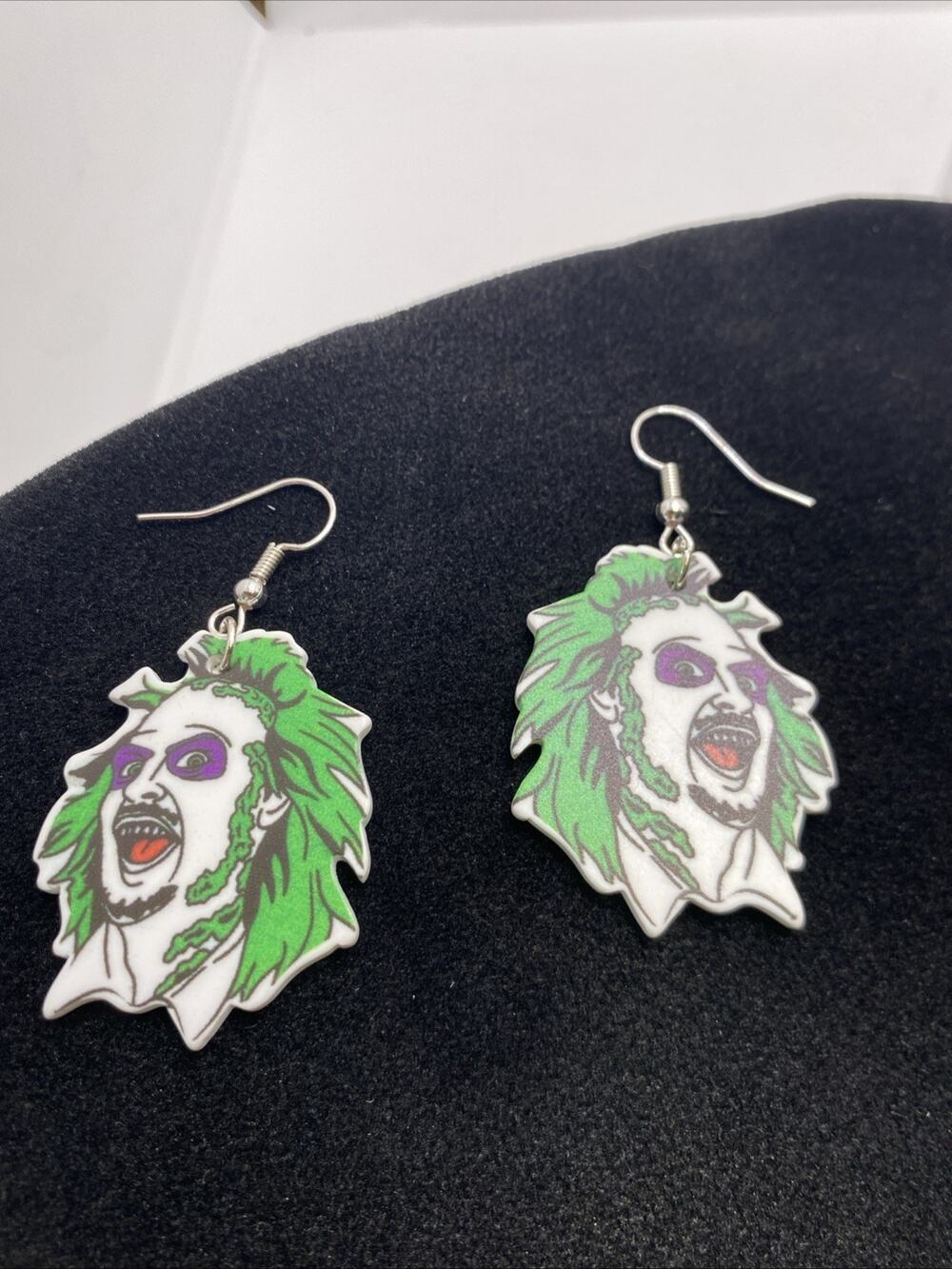 Womens Vintage Beetlejuice Halloween Scary Earrings